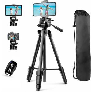 UBeesize 64'' Camera & iPad Tripod, Tripod for iPad & iPhone with Carry Bag, Tablet Tripod with Remote and 2 in 1 Phone Holder for Video Recording, Live Stream, Photography, Travel