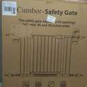 Cumbor 30-43" Baby Gate for Doorways, Auto-Close Dog Gate, No-Drill, White