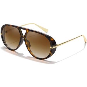 TJUTR Oversized Aviator Sunglasses for Women & Men, Retro Luxury Designer Sunglasses Big Shield Shades with UV Protection