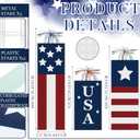 Beeveer 3 Pcs 4th of July Yard Sign with Stake Memorial Day Decorations Outdoor Lawn Decorations Patriotic Star Waterproof Red White Blue Decor Independence Day Yard Signs for Home Garden Pathway