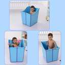 Foldable Bathtub Toddler Kid Children Bath Tub Medium (Pack of 1), Blue