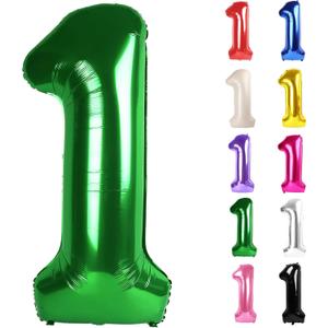 Green Number 1 Balloon for First Birthday 40 Inch, 1st One Number Balloons Birthday Decorations for Girl Boy Toddler Baby