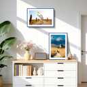 Golden State Art 13x19 Blue Aluminum Frame with White Mat, Real Glass