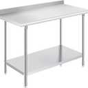 OSTBA Stainless Steel Prep Table 24 x 48 Inches with Backsplash