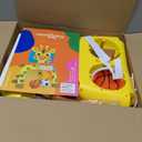 Move2Play, Giraffe Basketball Hoop & Soccer Goal Activity Center | 30+ Sounds & Songs + 5 Lights | 1 2 3 Year Old Birthday Gift for Boys and Girls | Toy for Baby & Toddlers (Yellow)