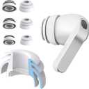 Premium Multi-Flange Eartips for Galaxy Buds4 Pro (White, Mixed(SML)) Always Fits, Never Slips