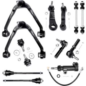 13pc Front Upper Control Arm Ball Joint Sway Bar Tie Rod Pitman Arm Idler Arm Bracket Suspension Kit Comaptible with Silverado Sierra 1500 Steel Control Arms ONLY