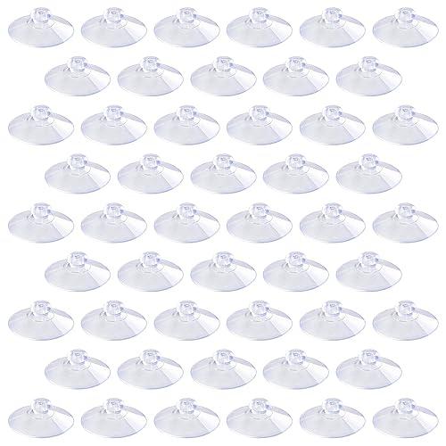 Pawfly 50 Pack Suction Cups, Small Rubber Suction Cups for Home Kitchen Bathroom Organization Christmas Decoration Window (1.8 Inch)