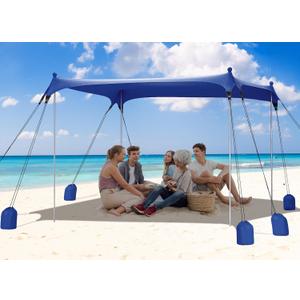 Gorich Beach Tent Sun Shelter with 8 Sandbags, UPF50+ Protection & Windproof Pop Up Beach Canopy Tent Sun Shade for Family, Travel & Camping, Easy Setup Canopy Umbrella