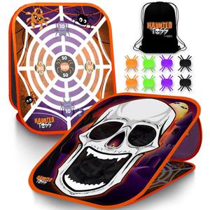 Swooc Games - Haunted Toss | Halloween Games for Kids | 2-in-1 Bean Bag Toss Game | 5-Second Setup | Spooky Halloween Party Games for Kids | Fall Bean Bag Toss Cornhole | Carnival Party Activities