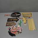 Blulu 26 Pieces Cowboy Western Photo Booth Props Kit Party Decorations Selfie Props for Western Theme Party Favors Supplies