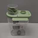 KTBLVFN Airtight Rice Storage Container,with Pour Spout & Measuring Cup, BPA-Free - Transparent Dry Food Canister for Cereal, Flour, Pet Food, Oatmeal, Pantry Storage (Light Grass Green, 2800ml)