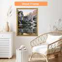 25x35 Wood Frame Gold, Ornate Natural 35x25in Picture Poster Frame, Modern Golden 25 x 35inch Gallery Wall Photo Frame with HD Plexiglass, Horizontal Vertical Wall Mounting Display 1pc
