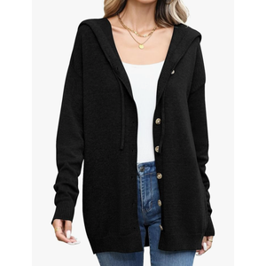 TASAMO Women's Button Down Hoodie Cardigan Sweaters Long Sleeve Fall Fashion Open Front Knit 2025 Winter Outerwear Coats, XL