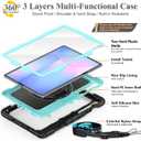 SEYMAC stock Case for Samsung Galaxy Tab S10 FE+ Plus 5G Tablet Case 13.1'' Protective with Screen Protector, Pen Holder, 360 Rotate Stand, Hand Strap, Shoulder Strap, SkyBlue1