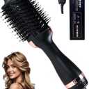4-in-1 Hair Dryer Brush, Ionic Ceramic Titanium Hot Air Styler with ALCI Safety Plug, 3 Heat Settings for Frizz-Free Blowouts, Salon Volumizer and Straightener (Rose Gold)