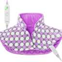 Full Weighted Heating Pad for Neck and Shoulders, Pasonio Large Electric Heated Wrap for Cramps and Pain Relief - 2.4lb Hot Heat Pad with Moist & Dry Heat Therapy Options, Washable- (18"x22") - PYQ03