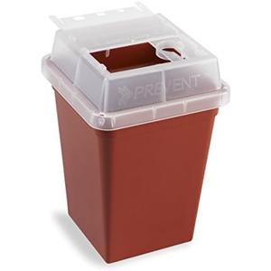 Heathrow Scientific HS120177 Sharps Container, 1 L, Red (Pack of 18)