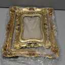Thyle 3 Pcs Small Gold Vintage Picture Antique Resin Photo Frame Set Rectangle Ornate Antique Picture Frames for Art Tabletop Display Wall Hanging Home Decor(Gold)