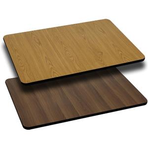 Flash Furniture Glenbrook 24'' x 30'' Rectangular Table Top with Natural or Walnut Reversible Laminate Top