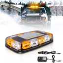 Beacon Strobe Light Wireless Rechargeable, 17 Flashing Mode, High Low Brightness, 48pcs Led, Roof Top Hazard Flash Warning Lights for Vehicles Trucks Snow Plows Postal Mail ATV UTV (White Amebr)