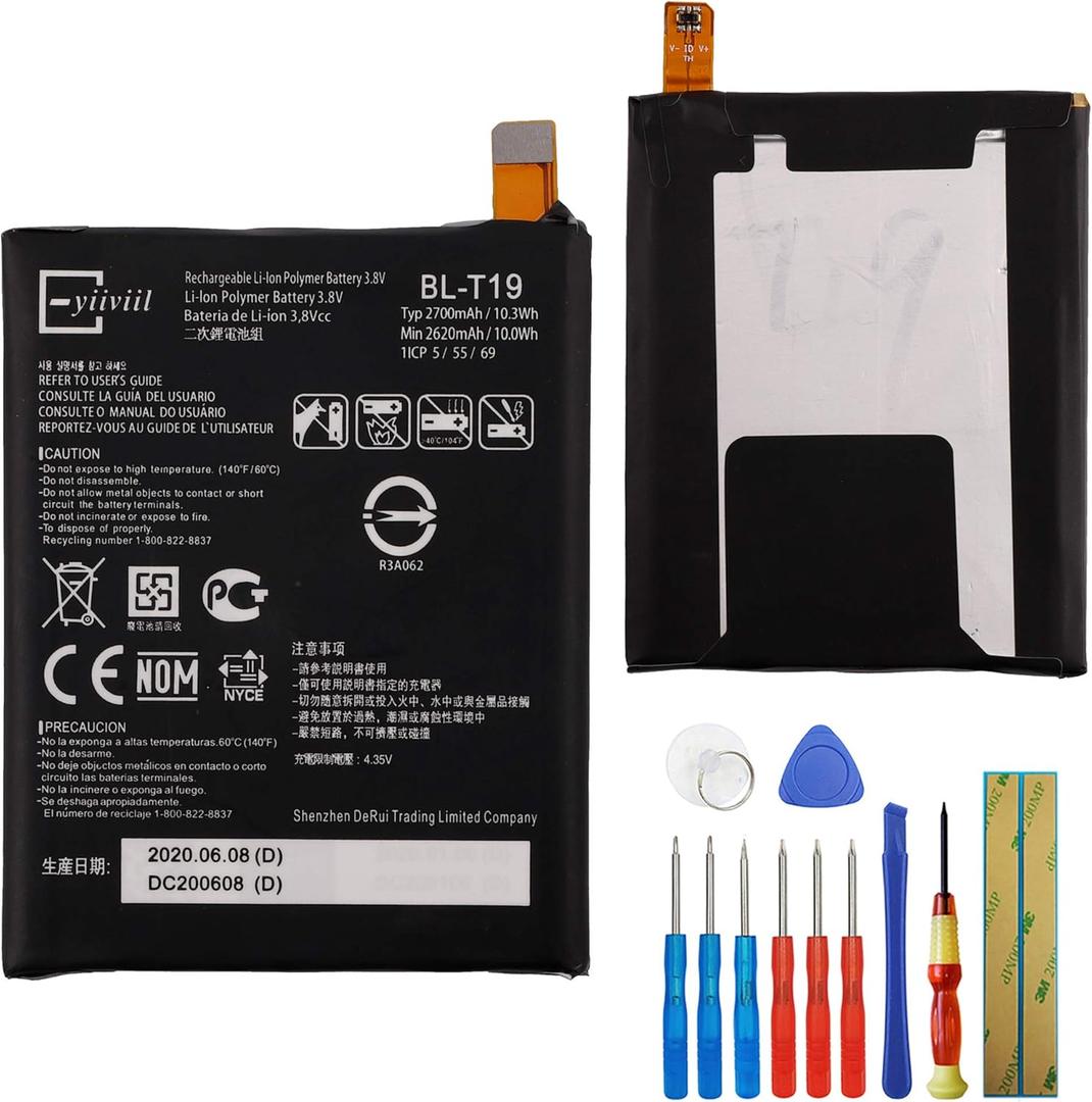 for Google Nexus 5X H791 H790 Replacement Battery BL-T19 2620mAh 3.8V Internal Battery+ Tools