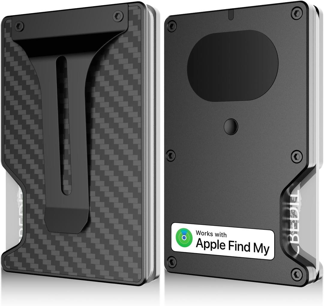 Anti-theft Tracking Wallet Smart Wallet with Location Tracking, Air Wallet Build in Airtag Chip Compatible with Apple Find My iOS Only, RFID-Blocking Card Holder with Money Clip (Carbon Fiber)