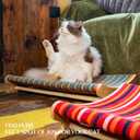 DIY Felt Cat Scratcher Bed, Durable Scratching Pad for Indoor Cats, Sturdy Solid Beech Wooden Cats Scratcher, Lounger & Sleep & Scratch (Extra-Larger), Brown