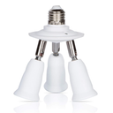 Simba Lighting E26 Light Bulb Socket Adapter Splitter to 3 Heads White Finish with Fully Adjustable Angles for Wide Coverage, Indoor and Outdoor Use for Ceiling Light or Lamp, Medium Screw Base