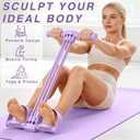 Upgraded Pedal Resistance Bands with Handles, 6-Tube Multifunction Stretching Workout Band for Abdomen Waist Arms Legs Training, Exercise Bands for Women (Purple)
