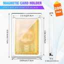 SATINIOR 200 Pcs Clear 100 Pt Magnetic Card Holders for Trading Cards