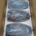 Fixture Replacement Globe Shade,Lampshade for E26 Base 1-5/8 Inch Fitter, Color Art Glass Oval Lampshade Cover for Pendant Kitchen Wall Sconce Chandelier Vanity Light (3, Agate Blue)