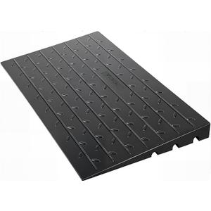 VEVOR 3" Rise Rubber Threshold Ramp, 3 Channels Cord Cover Door Ramp, No-Slip Surface, 2200 Lbs Load Capacity Rubber Ramp for for Home Doorways Driveways Curb Home Steps, 41.8" L x 24" W x 3" H, 53lbs
