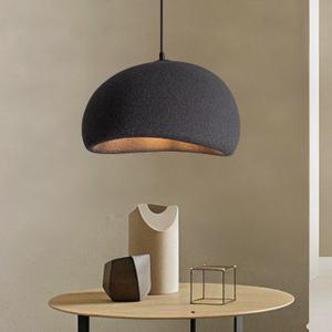 11.8 Inch Pendant Light Fixture for Kitchen Island Dining Room,Japanese Wabi-Sabi Style Bird Nest Shape Hanging Lamp,Black