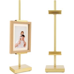 18 Steel Adjustable Tabletop Easel Stand, Picture Frame Holder for Display, Decorative Stands for Photos,  Plates, Painting, Artwork, Poster, Books (Gold, 18 in)