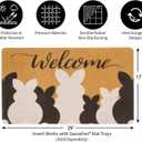Utaly Easter-Door Mat Dirt Trapping Bunny-Outdoor Welcome Mats Non-Slip Outdoor Indoor-Entrance Low Profile Spring-Front Doormat for Home Decor 30" x 17"