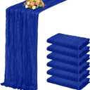 6 Pack Royal Blue Table Runner 17x108 Inch Cheesecloth Table Runner Boho Gauze Table Runners Romantic Rustic Sheer Fabric Cheese Cloth Table Runners for Wedding Party Baby Shower Birthday Home Decor