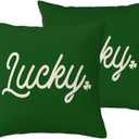 Spring Clover Pillow Covers St. Patricks Day Holiday Decorative Throw Pillows Covers 18x18 Inch Set of 2 Spring Farmhouse Pillowcase Cushion Cover for Couch Sofa Bedroom