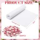 Boao 600 Pcs Silk Rose Petals with 3.3 x 65.6 ft White Carpet Floor Runner Artificial Pink Rose Petals and White Aisle Runner Carpet Rug for Wedding Christmas Anniversary Party Decorations