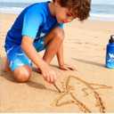 Boys Two Piece Rash Guard Swimsuits Sets Bathing Suits with Trunks 4-12 Years (B1 Blue)