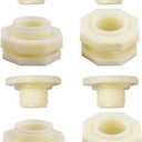 1/2 Female ABS Bulkhead Fitting, Plastic Water Tank Connector Adapter Fitting with Plugs for Outdoor rain Barrel Garden Hose Adapter Spigot kit Water Tank Gallon Drain Bucket (Set of 4)
