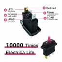 JD 2pcs 30A Power Switch 125V/250V AC Push Button Rocker Switch ON/Off Switch 3Pins Toggle Switch with UL Certificate Waterproof Switches (Red light 3pins)