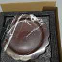 Round Marble Decorative Tray with Scalloped Edge, Luxury Natural Stone Bathroom Vanity Tray, Dresser Top Perfume Coffee Home Kitchen Sink Tray, Key Trinket Ring, 8"L x 8"W x 0.7"H