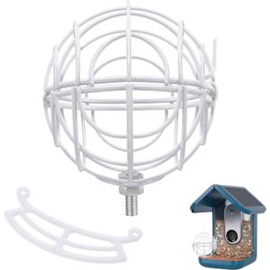 Shimeyao Suet Ball Holder Compatible with Bird Buddy in Metal with Mounting Screws Bundle, Perch Compatible with Bird Buddy Replacement Parts Weatherproof Durable Squirrel Proof Accessory(White)