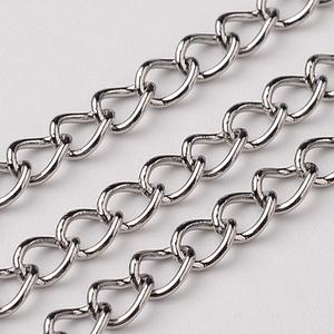 33 Feet Curb Chains with Card Curb Link Chain Stainless Steel Color Soldered Handcraft Chain for Jewelry Making Men Women Necklace Bracelet DIY Supplies