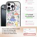 for iPhone Case - [6.6 ft Military-Grade Drop Protection] [Anti-Peel Technology] Clear Black TPU Bumper Case with Cute Design (Cartoon Dinosaur, iPhone 16 Pro)