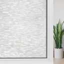 Haton Window Privacy Film, Frosted Glass Film, Sun Blocking Static Cling for Bathroom & Office, Heat Control Anti Glare Removable, UV Rejection NonAdhesive Covering for Home, 17.5" x 157.4"