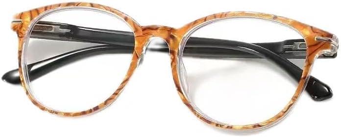 Trendy Blue Light Blocking Reading Glasses for Women, Computer Eyeglasses Spring Hinge HD Presbyopia Eyewear (Color : Orange, Size : +1.00)