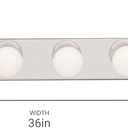 Kichler 6-Light Linear Bathroom Vanity Light Fixture, 36" Chrome Bath Bar for Bathroom over Mirror, Modern Transitional Wall Mount Lighting (36" W x 4.25" H x 2" D), 626CH