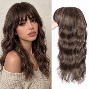 Sakuraaa Hair Toppers for Women with Thinning Hair 18inch Toppers With 6.56.5 Large Base Long wavy Layered Premium Synthetic Hair Pieces (H2/426)